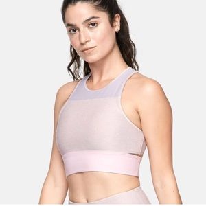 Outdoor voices tri tone slashback top/bra in pink